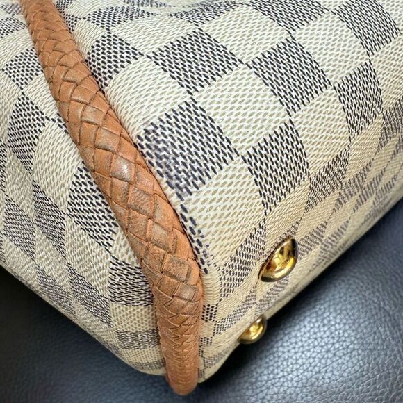 Louis Vuitton Damier Azur Propriano braided handles alcantara lining purse bag - Picture 12 of 16